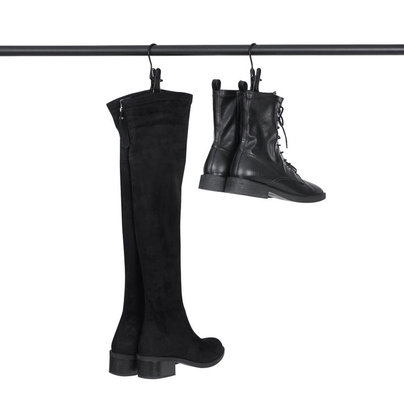 BEWISHOME 50 PCS Boot Hangers for Closet  Laundry Hooks with Clips  Boot Hanging Hold Clip  Clothes Pins  Space Saving Portable Travel Hangers Clip  Jeans  Tall Boots  Towel  Black FYC50B - Image 4